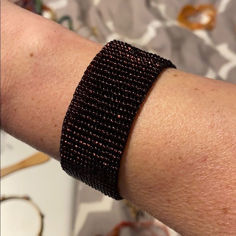 Beautiful boho beaded cuff bracelet